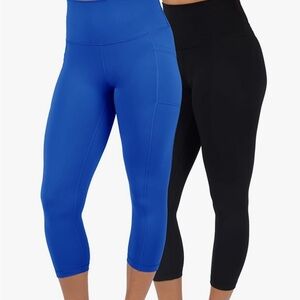 90 Degree By Reflex Blue and Black High-Waist Leggings